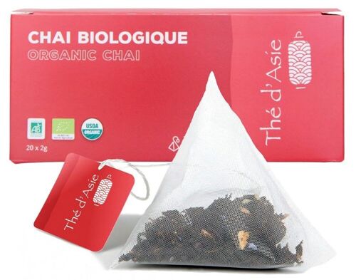 Thé noir bio du Sri Lanka - Chaï - Infusettes - 20x2g