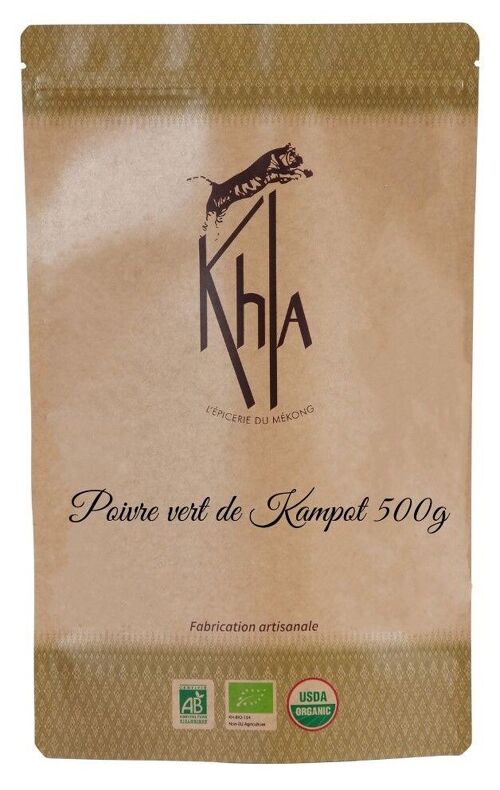 Poivre vert de Kampot IGP - Premium - en grains - 500g