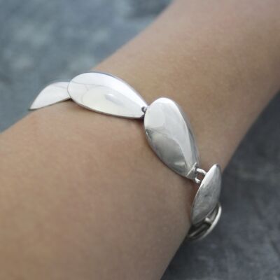 Chunky Sterling Silver Teardrop Bracelet - Necklace