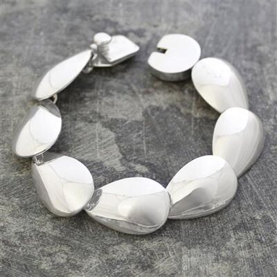 Chunky Sterling Silver Teardrop Bracelet - Bracelet