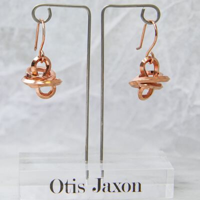 Short Knot Charm Rose Gold Drop Earrings - Stud Earrings only - 18k Rose Gold Plated