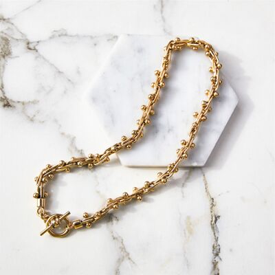Peppercorn Chunky Gold Sterling Silver Jewelry Set - No Necklace - Bracelet 20cm