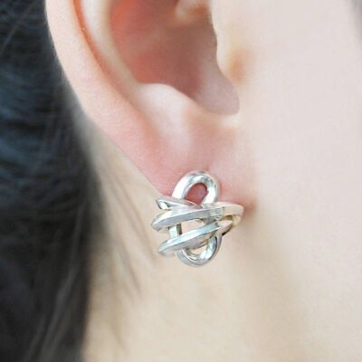 Short Knot Charm Rose Gold Drop Earrings - Necklace only - 18k Rose Gold Plated