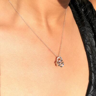Short Knot Charm Rose Gold Drop Earrings - Necklace+Drop Set - 18k Rose Gold Plated