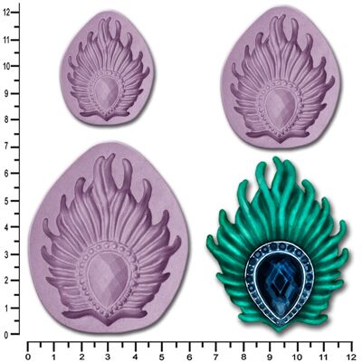 BROOCH Peacock Feather #1 Small, Medium, Large or Multi Pack  - Multi Pack