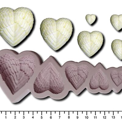 ANGEL WINGS HEART Mould Medium, Small & Mini, Large or Extra Large from - Medium Small and Mini