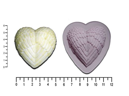 ANGEL WINGS HEART Mould Medium, Small & Mini, Large or Extra Large from - Large