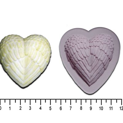ANGEL WINGS HEART Mould Medium, Small & Mini, Large or Extra Large from - Large
