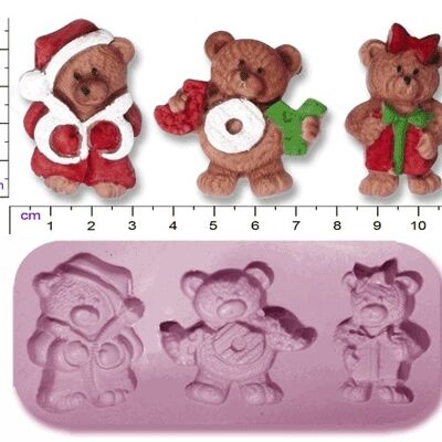 Christmas Teddy Bears x 3