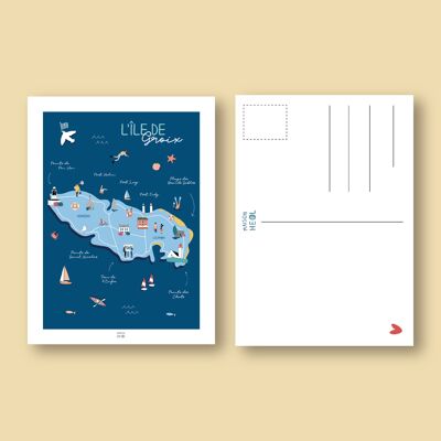 Carte postale Map île de Groix