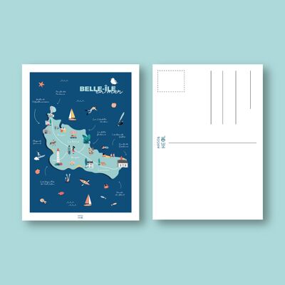 Carte postale Map Belle-Île