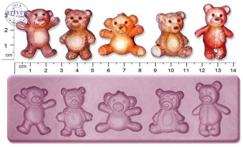 TEDDY BEARS; Medium - Multi x 5