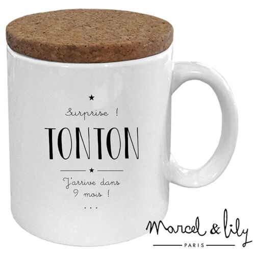 Mug "Surprise tonton" avec son couvercle en liège