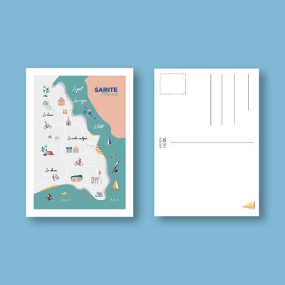 Carte postale Map Sainte-Marine