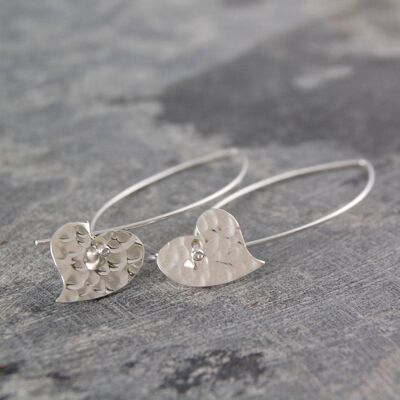 Sterling Silver Puffed Heart Valentine Stud Earrings - Sterling Silver - Drop Earrings