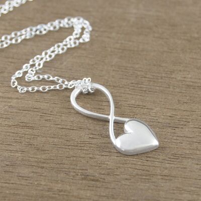 Sterling Silver Outline Heart Pendant Necklace - Necklace Only - Sterling Silver
