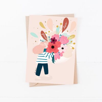 Carte Bouquet de fleur "Thankful"