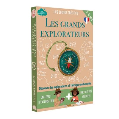 Box zum Basteln eines Kompasses für Kinder + 1 Buch – DIY-Set/Kinderaktivität auf Französisch