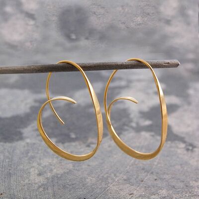 Tapered Rose Gold Hoop Earrings - Rose Gold