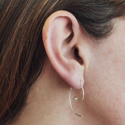 Contemporary Sterling Silver Hoop Earrings - Rose Gold