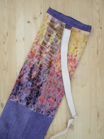 Sac porte-tapis de yoga "tricolore" teint à la main. 5