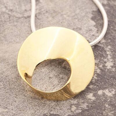 Silver Heart Minimalist Hoop Earrings - Yellow Gold Plated