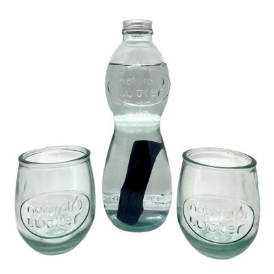 Set Caraffa per acqua naturale + 2 bicchieri + 1 carbonella Woody binchotan