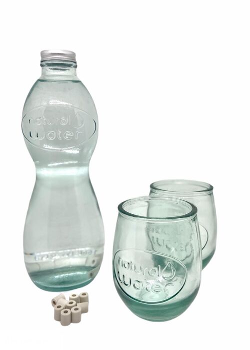 Set Carafe Natural Water + 2 verres + 10 EM Perles Céramiques
