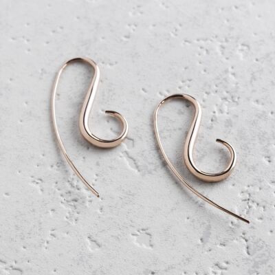 Statement Silver Curled Wishbone Earrings - Sterling Silver Large