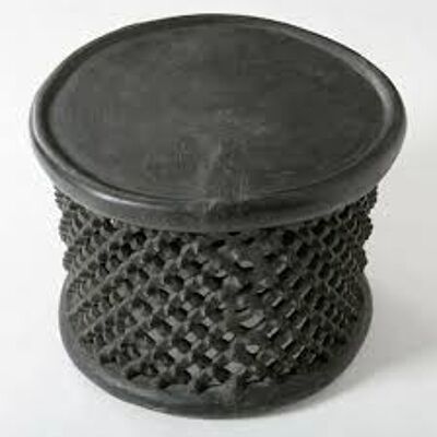 Black wooden stool 60 cm