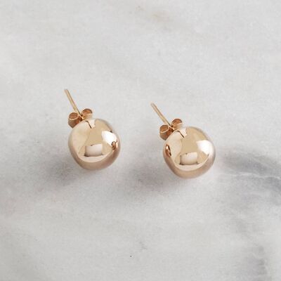 Large Ball Stud Earrings in Rose Gold
