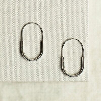 Minimalist Oval Yellow Gold Hoop Earrings - 18k Yellow Gold Plated