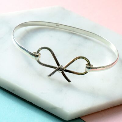 Bow Silver Bangle - Sterling Silver
