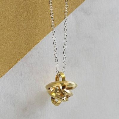 Collar de plata con nudo infinito en oro - Solo collar - Chapado en oro amarillo de 18k
