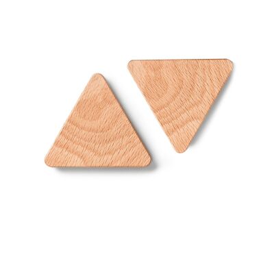 Confezione da 2 portachiavi triangolo 'tiny' - faggio
