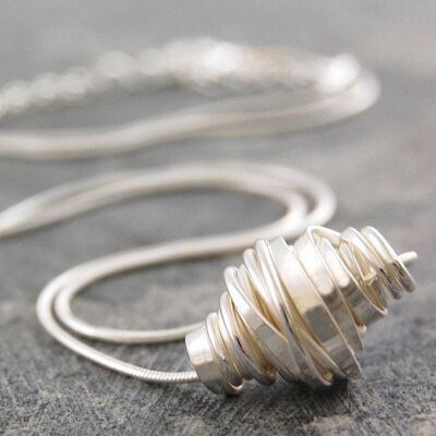 Sterling Silver Coiled Nest Necklace - Sterling Silver