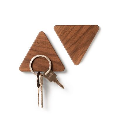 2 pack keyholder triangle 'tiny' - walnut