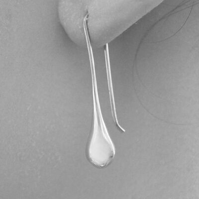 Long Teardrop Rose Gold Earrings - Rose Gold Small