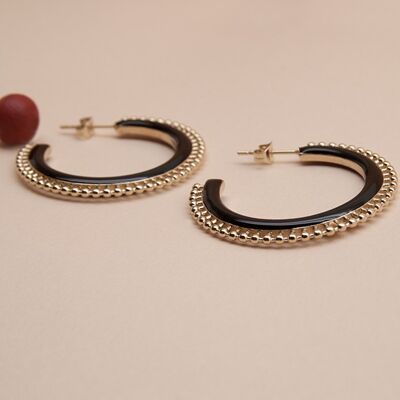 CIRCLE XL Black Hoops