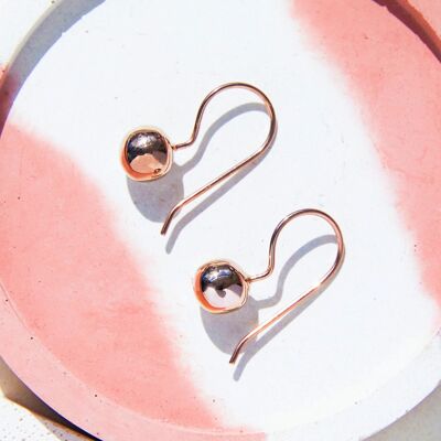 Ball 18 K Rose Gold Hook Earrings - Rose Gold