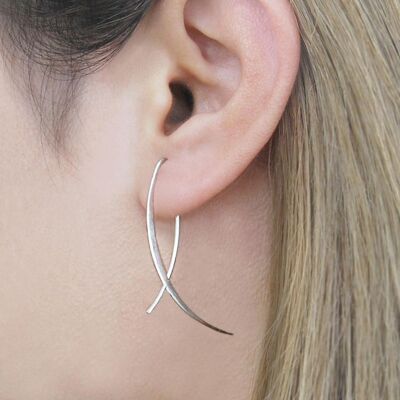 Overlap Silver Drop Earrings - Sterling Silver