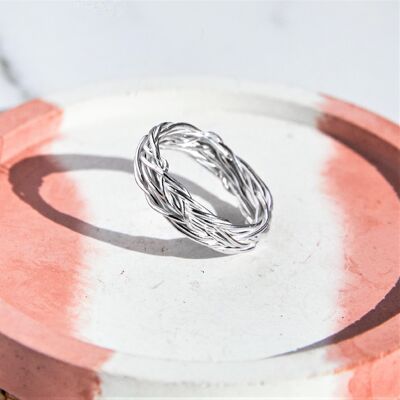 Contemporary Sterling Silver Wire Ring