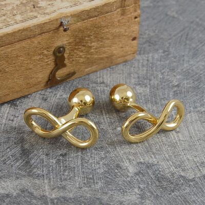 Manschettenknöpfe mit Infinity-Knoten aus Gold