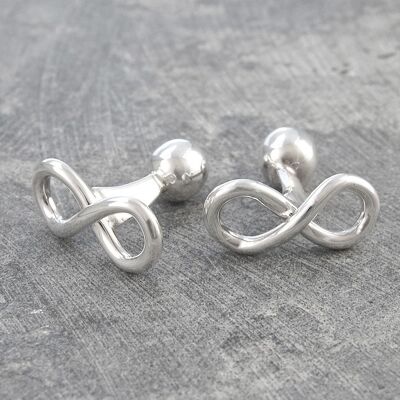 Infinity Silver Knot Cufflinks
