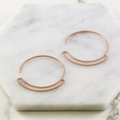 Gold Geometric Round Wire Hoop Earrings - 18k Yellow Gold