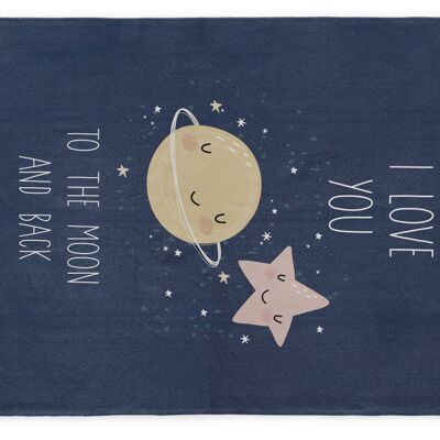 Tapis love to the moon 100% algodón bleu tk bleu