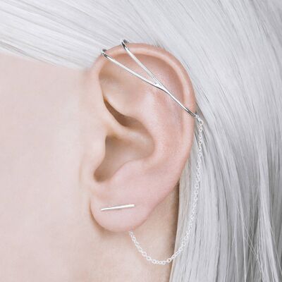 Gold Chain Ear Cuff Earrings - Single Earring