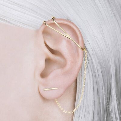 Rose Gold Kette Ear Cuff Ohrringe - Paar Ohrringe