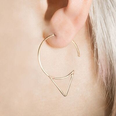 Silver Triangle Ear Cuff Earrings - Pair - Small (7.5cm)