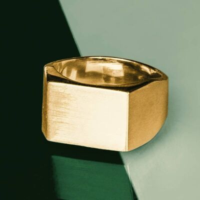 Men's Solid Silver 18k Gold Plated Signet Ring (sold out)